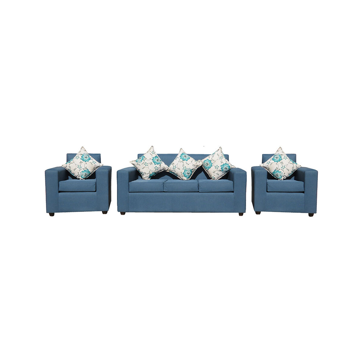 Juego de Living Almore Paris Sof&aacute; 3 Cuerpos + Dos Sillones 1 Cuerpo Azul