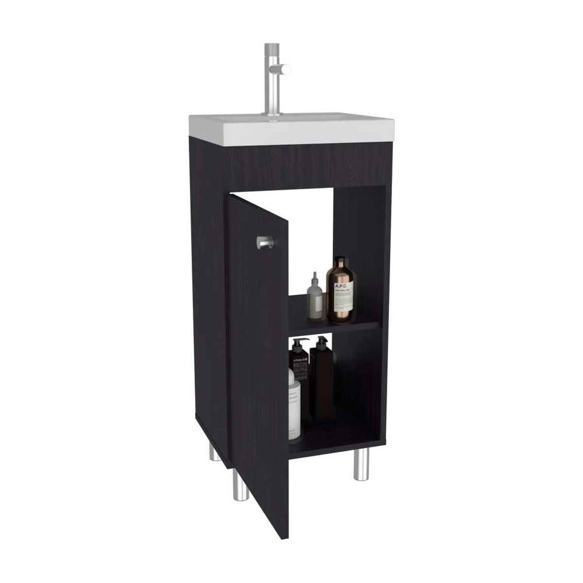 VANITORIO RIVERA 1 PUERTA 84X32X40,2 CM WENGUE