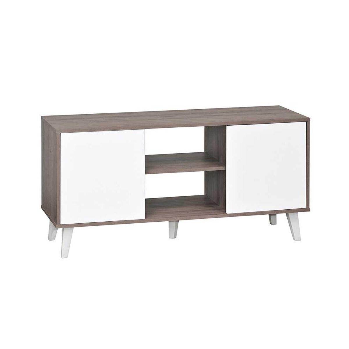 Rack TV Mobikit Atlanta Hasta 50" Roble Santana Blanco