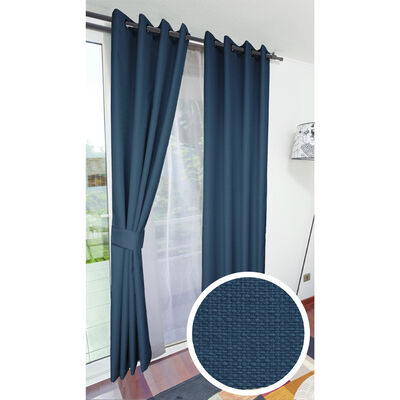Imagen 1 del producto Combo Cortinas Doral Rustico 220 x 140 cm Azul Petroleo