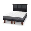 Cama Europea CIC Base Dividida 2 Plazas Anatomic + Respaldo Torino Negro
