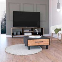 Combo Rack TV65 + Mesa de Centro TuHome Nomik Wengue Miel