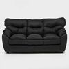 Juego de Living Almore Belén Sofá 3 Cuerpos + Dos Sillones 1 Cuerpo Negro