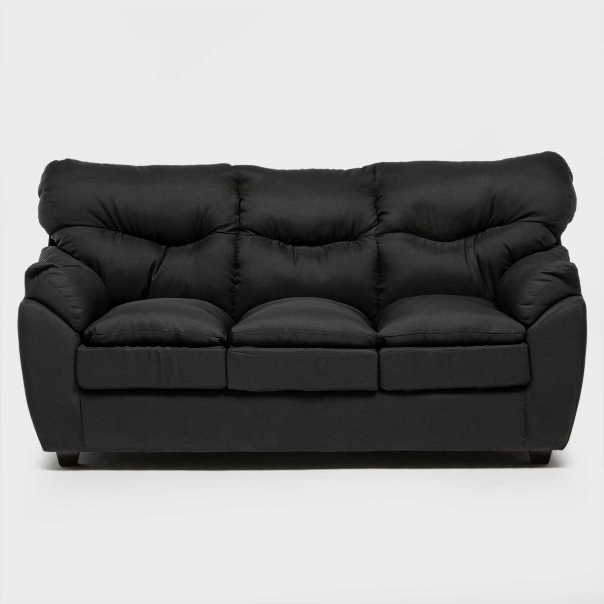 Juego de Living Almore Belén Sofá 3 Cuerpos + Dos Sillones 1 Cuerpo Negro