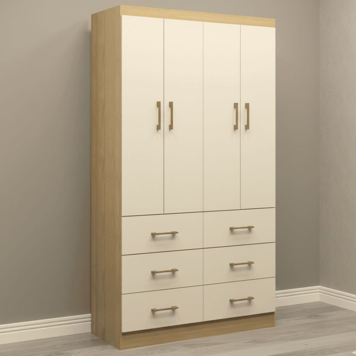 Clóset Exit 4 Puertas 6 Cajones Café/Beige