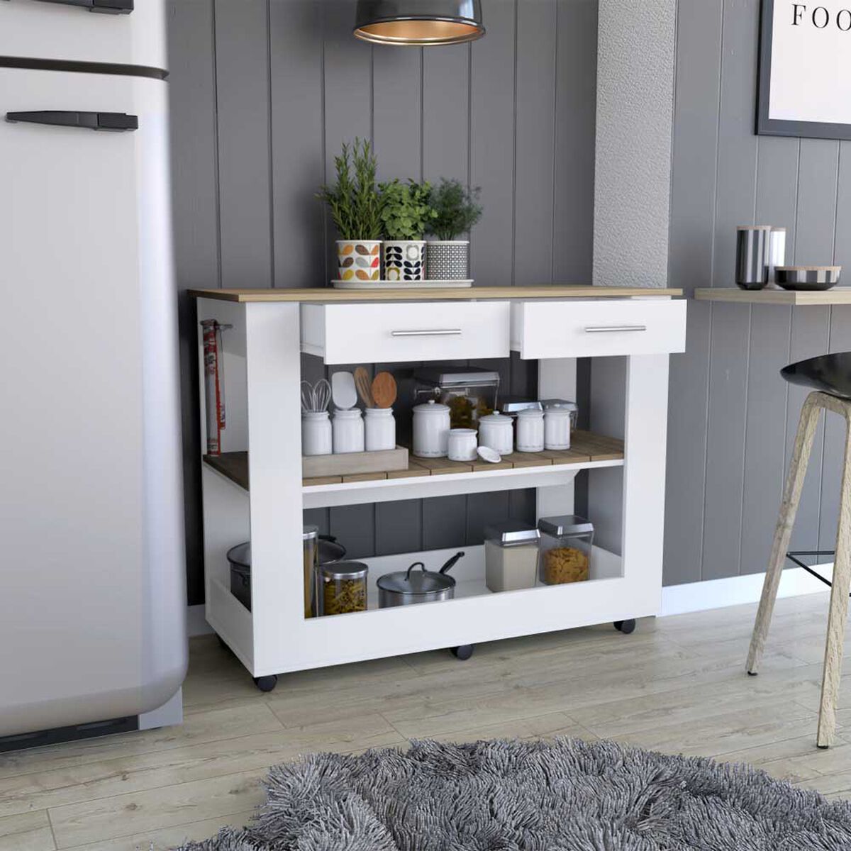 Isla de Cocina TuHome Cala 2 Cajones Blanco
