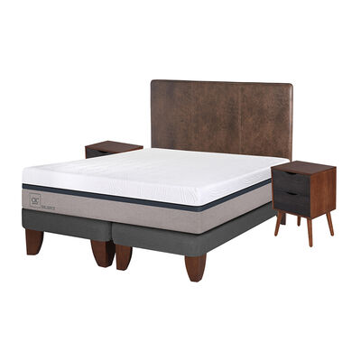 Imagen 2 del producto Cama Europea CIC Base Dividida King Balance + Respaldo + 2 Veladores Baker