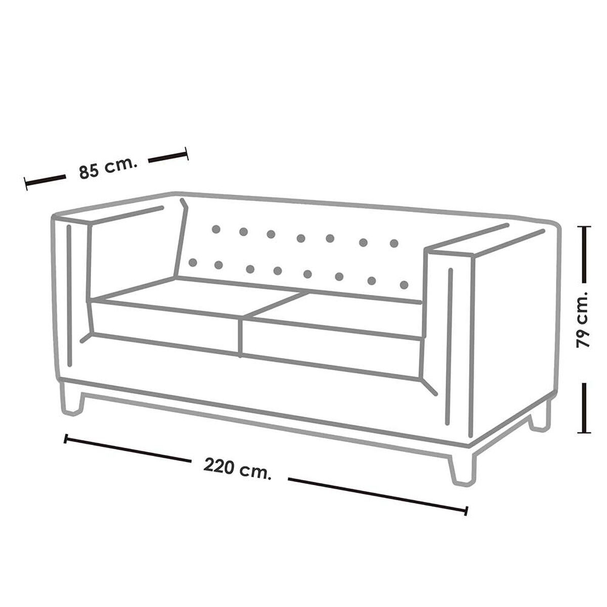 Sof&aacute; Latam Home Roma 3 Cuerpos Gris Oscuro