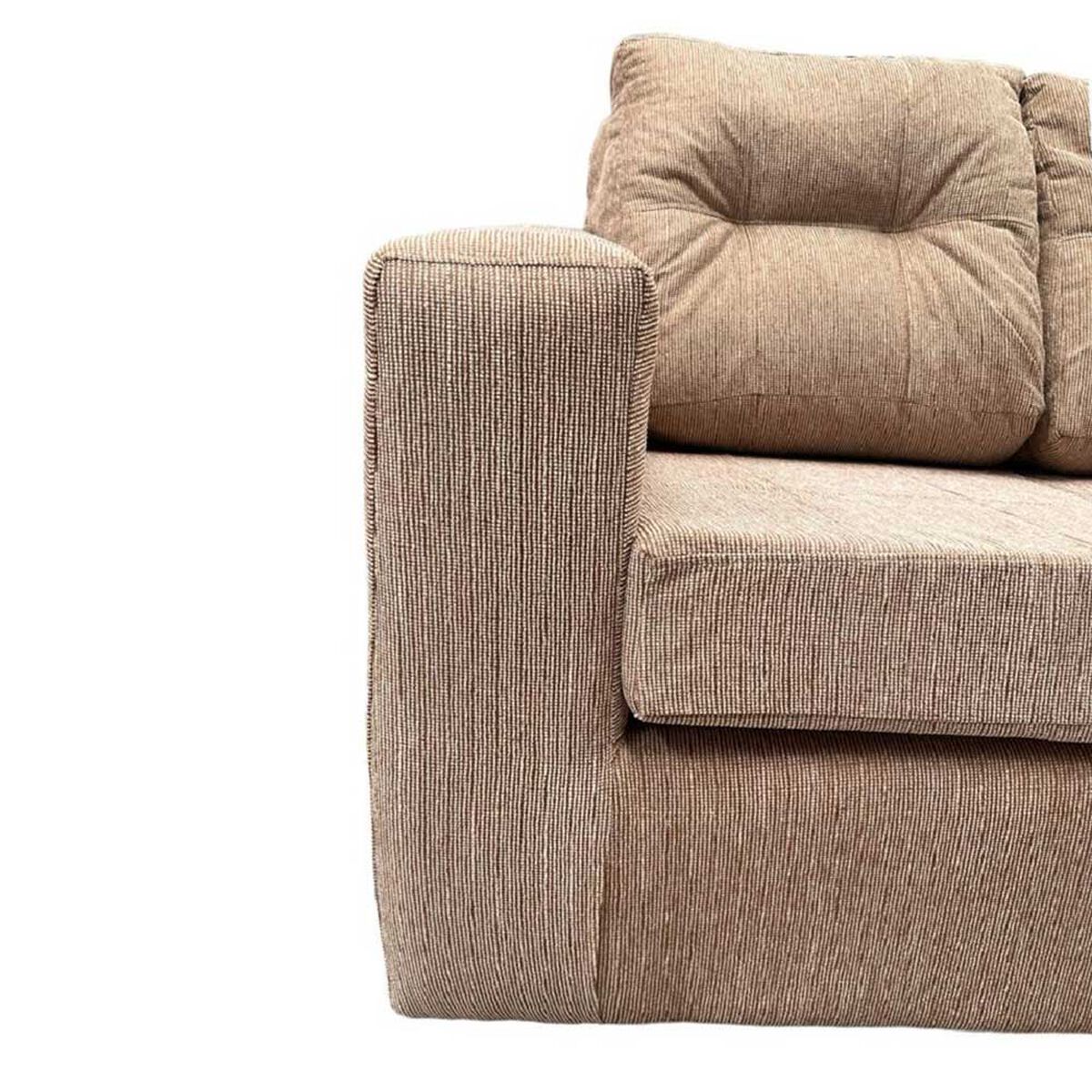 Juego de Living Kea Nize Sofá 3 Cuerpos + Dos Pouf Tela Beige