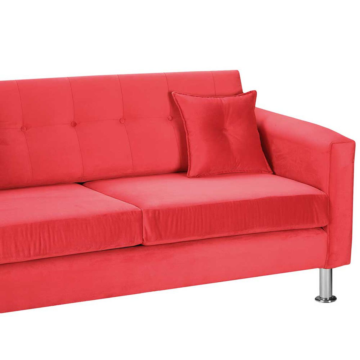 Sofá Bodevir New Retro Felpa 12 3 Cuerpos Rojo