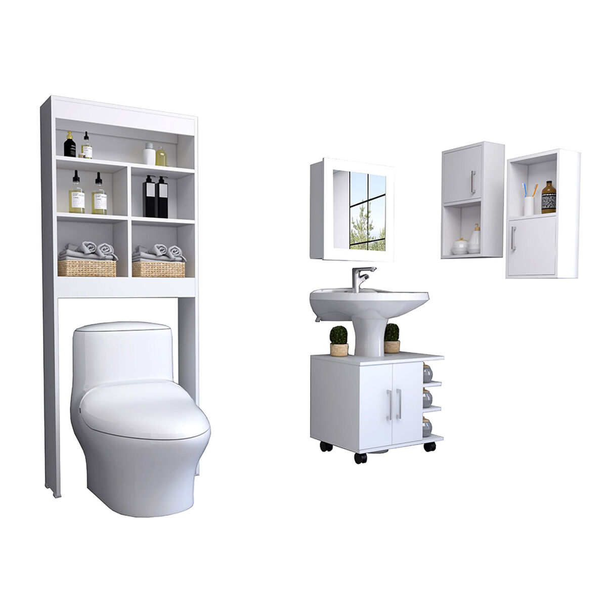 Botiqu&iacute;n + Optimizadores Lavamanos + Ba&ntilde;o + Auxiliar X2 TuHome Big Bath