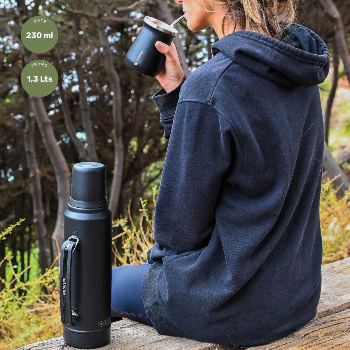 Termo L&iacute;quido Lhotse Classic 1300 ml Negro