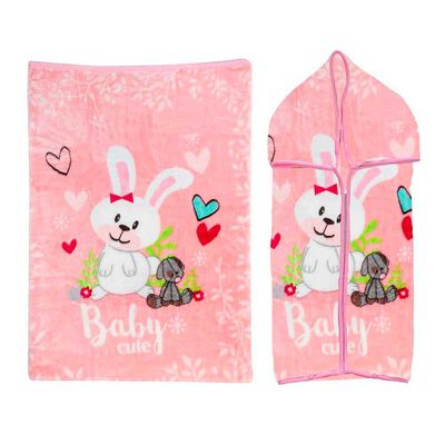 Imagen 1 del producto Saco Bebe con Broche Conejito Rosada Bebesit