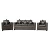 Juego de Living Almore Paris Sofá 3 Cuerpos + Dos Sillones 1 Cuerpo Café