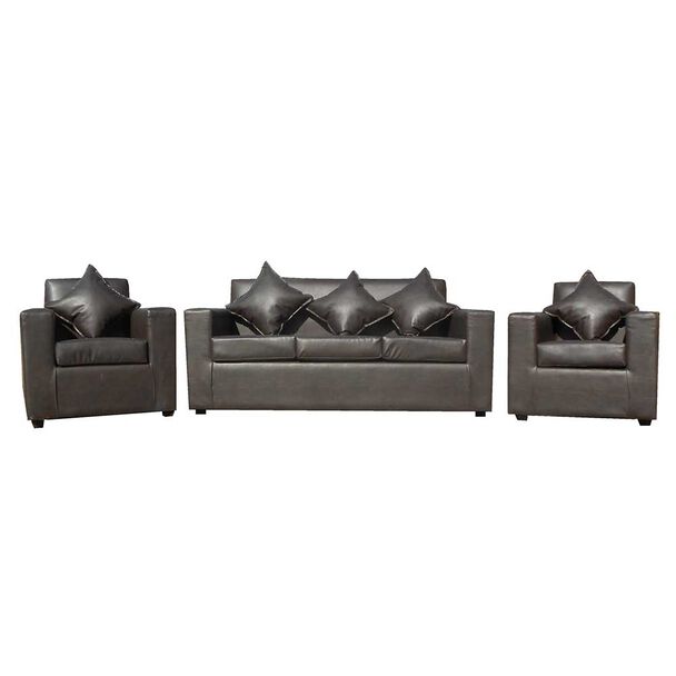 Juego de Living Almore Paris Sofá 3 Cuerpos + Dos Sillones 1 Cuerpo Café