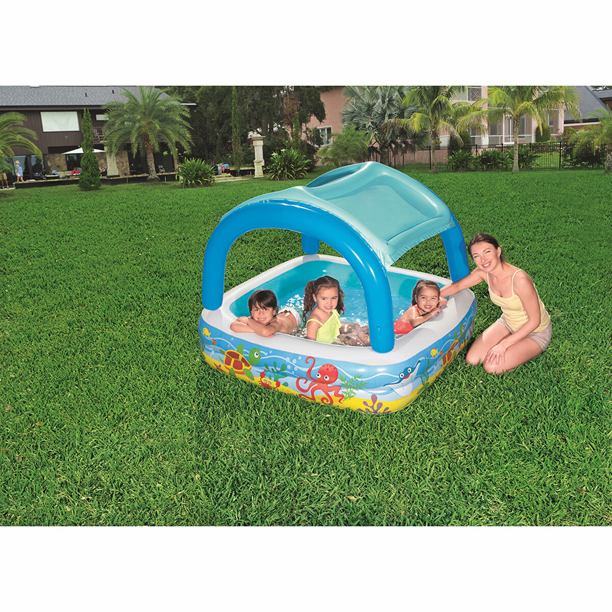 Piscina Inflable Bestway Con Techo diseño playa