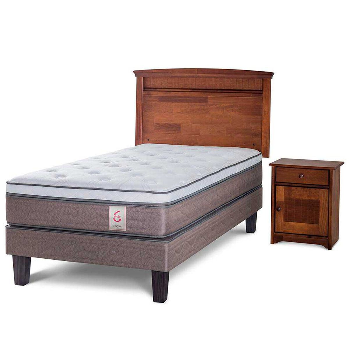 Cama Europea Rosen 1,5 Plazas Veneto + Set Maderas