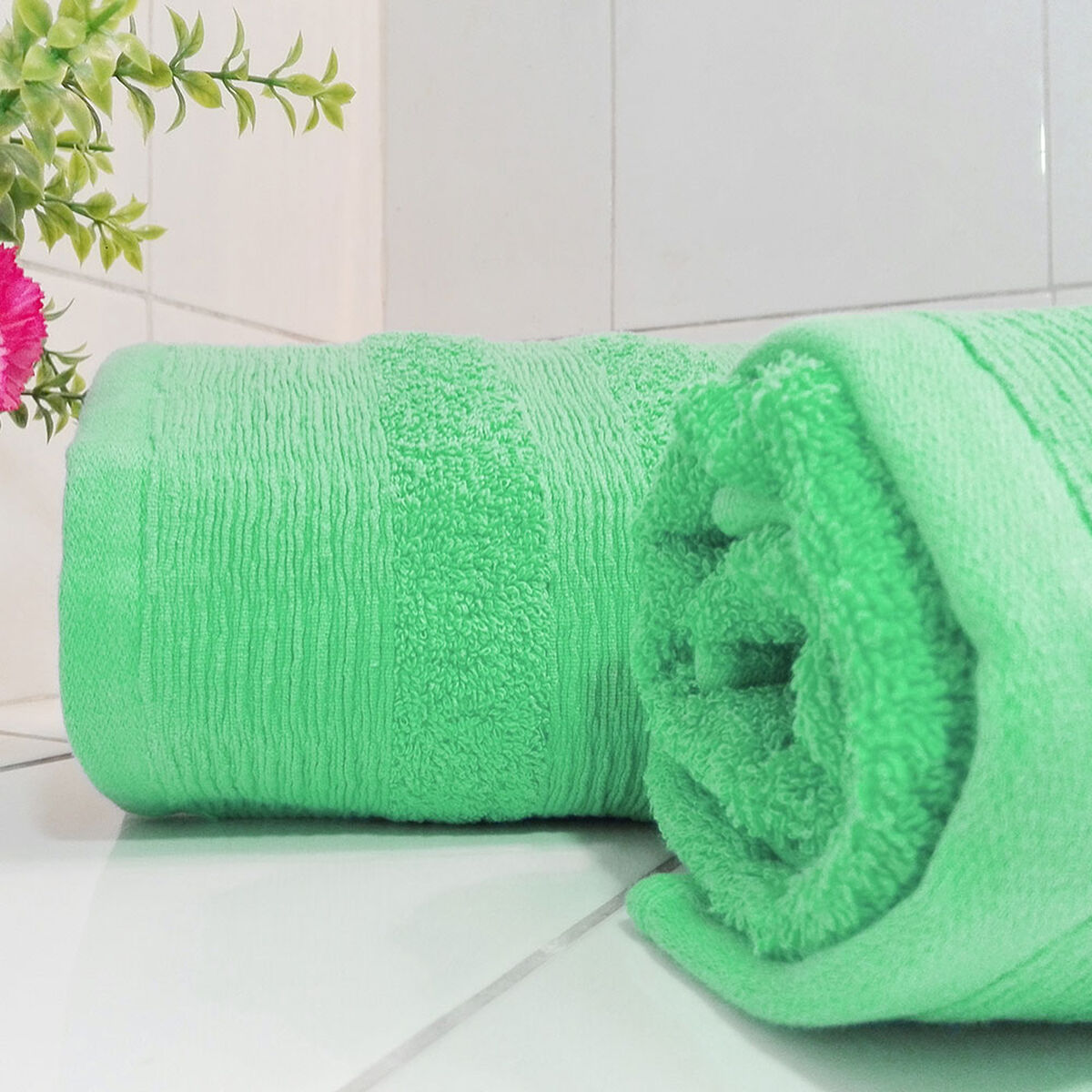 Set Toallas de Ba&ntilde;o Illusions 2 Piezas Verde
