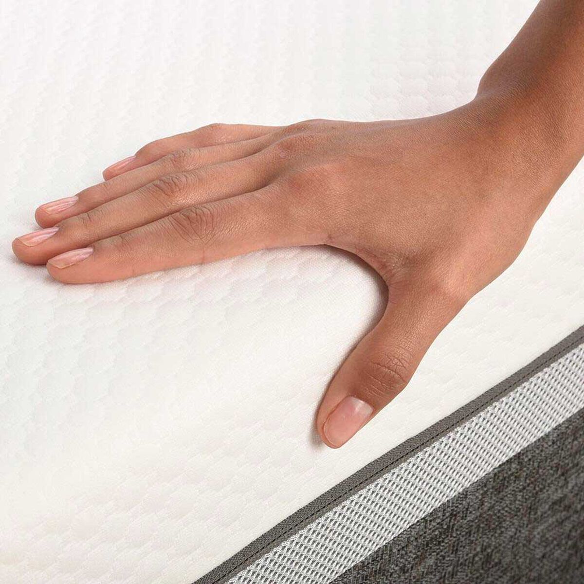 Cama Europea CIC Base Dividida 2 Plazas Ortopedic Advance + Respaldo Dublin Caramelo