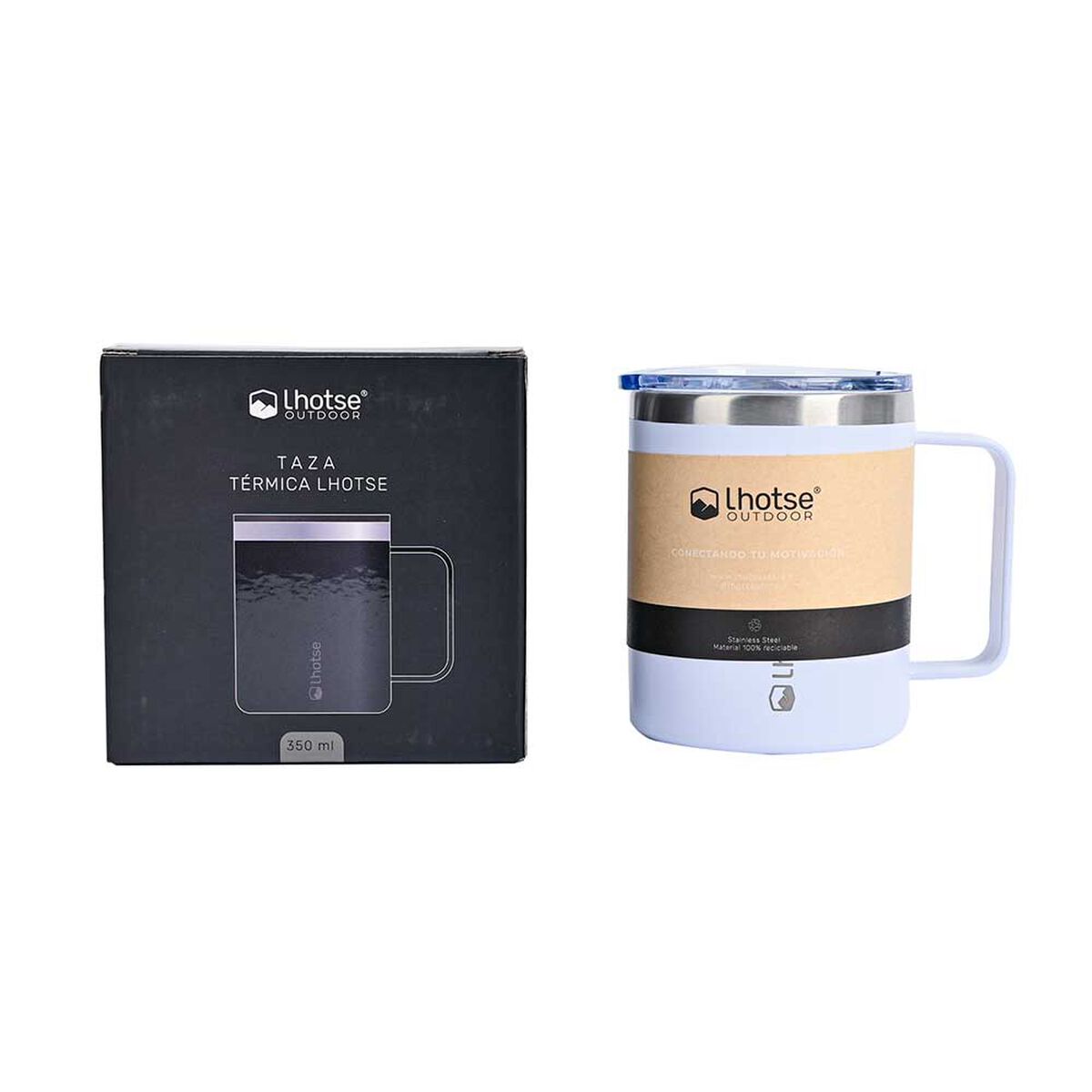 Taza Térmica Lhotse Camping 350 ml Blanco