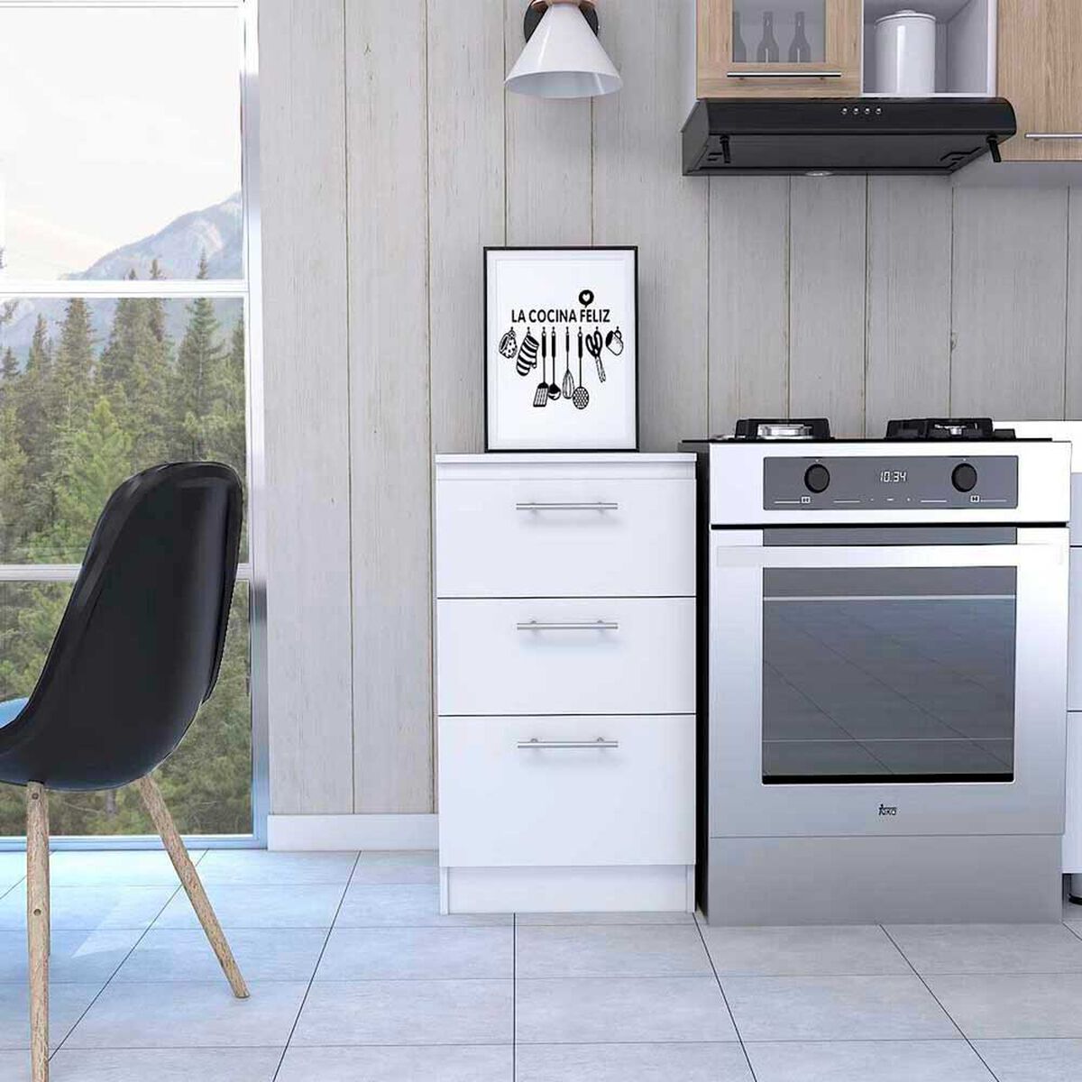 Mueble Inferior TuHome Manchester 3 Cajones Wengue