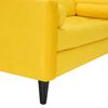 Juego de Living Bodevir Retro Felpa 3 Cuerpos + Dos Sillones 1 Cuerpo Amarillo