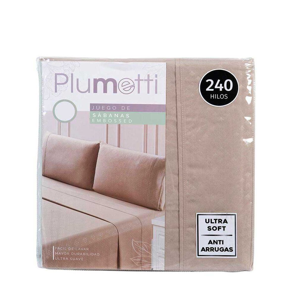 Juego de S&aacute;banas Plumetti 2 Plazas Mimosa Arena