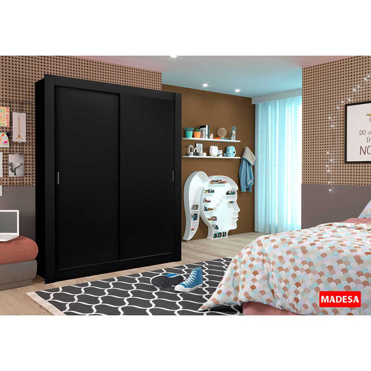 Closet Vekkahome Denver 2 Puertas Negro