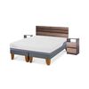 Cama Europea CIC Base Dividida 2 Plazas Excellence Plus + Respaldo + 2 Veladores