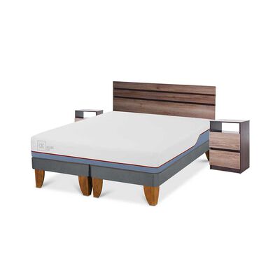 Imagen 2 del producto Cama Europea CIC Base Dividida 2 Plazas Excellence Plus + Respaldo + 2 Veladores