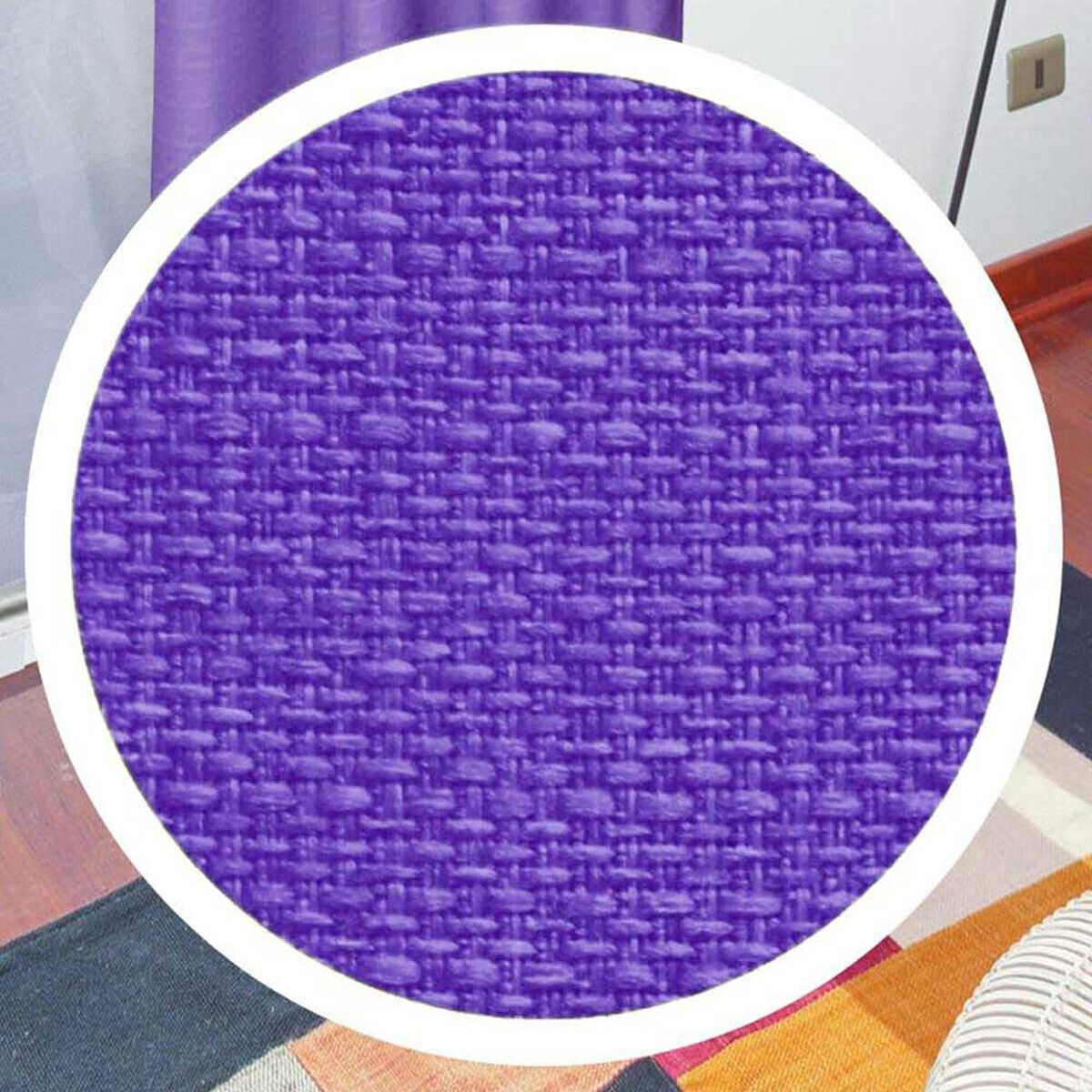 Combo Cortinas Doral Rustico 220 x 140 cm Morado
