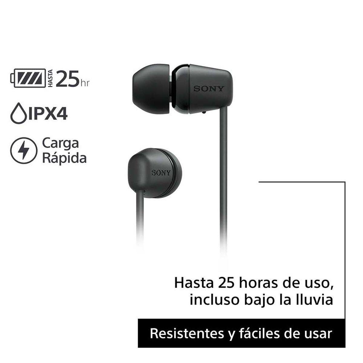 Audífonos Bluetooth In Ear SONY WI-C100/BZUC Negro