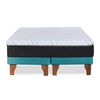 Cama Europea Latam Home Base Dividida 2 Plazas Zen Top Foam Visco Velvet Turquesa