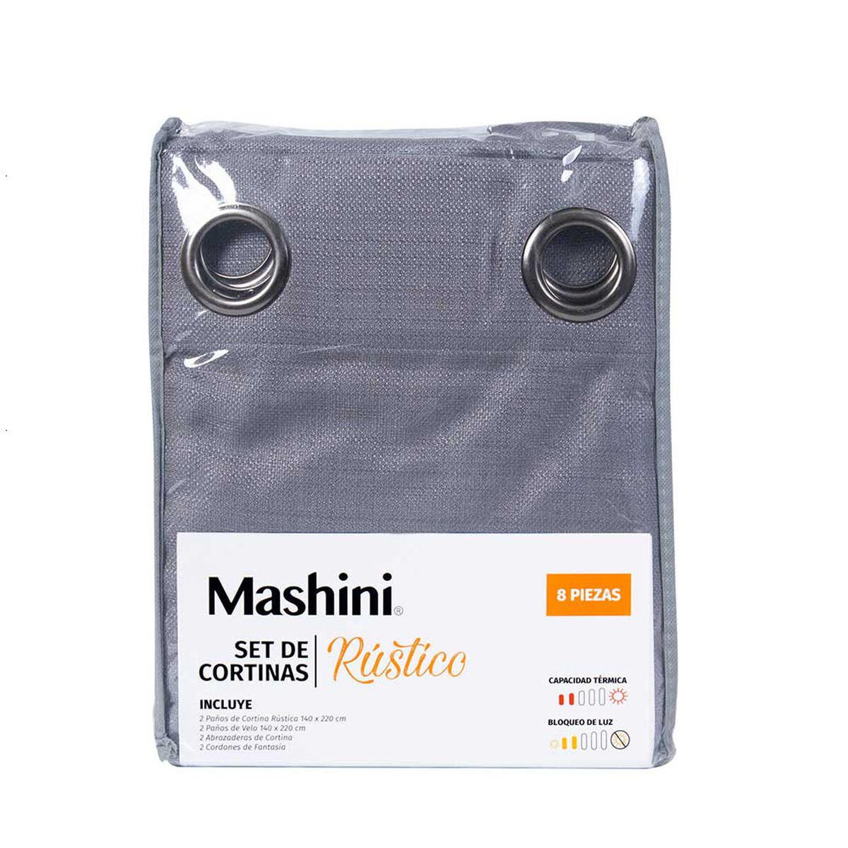 Set de Cortinas Mashini Atacama 140 x 220 cm Taupe