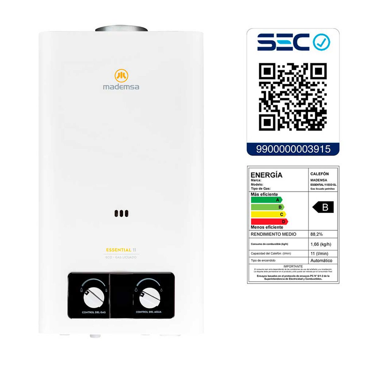 Calefont Mademsa Essential 11ECO GL 11 lts.