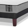 Cama Europea Flex 1,5 Plazas Star + Respaldo Royal Negro + Velador Rock