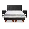 Cama Europea Flex 2 Plazas Innova + Respaldo + 2 Veladores