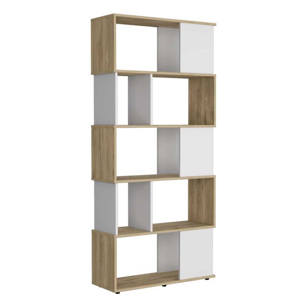 Biblioteca TuHome Noah Macadamia y Blanco