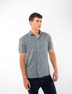 Imagen 1 del producto Camisa Lino Manga Corta Hombre Fiorucci Gris-As-Os, Navy
