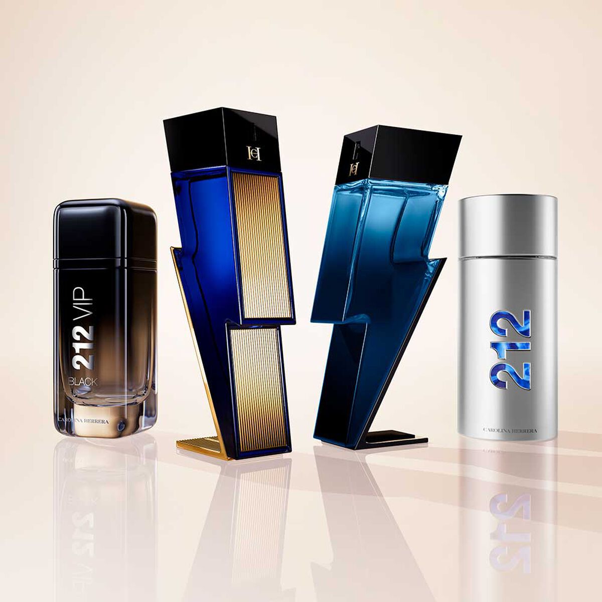 Set Perfume Carolina Herrera Hombre 212 VIP Black EDP 100 ml + Gel de Ba&ntilde;o 100 ml + EDP 10 ml