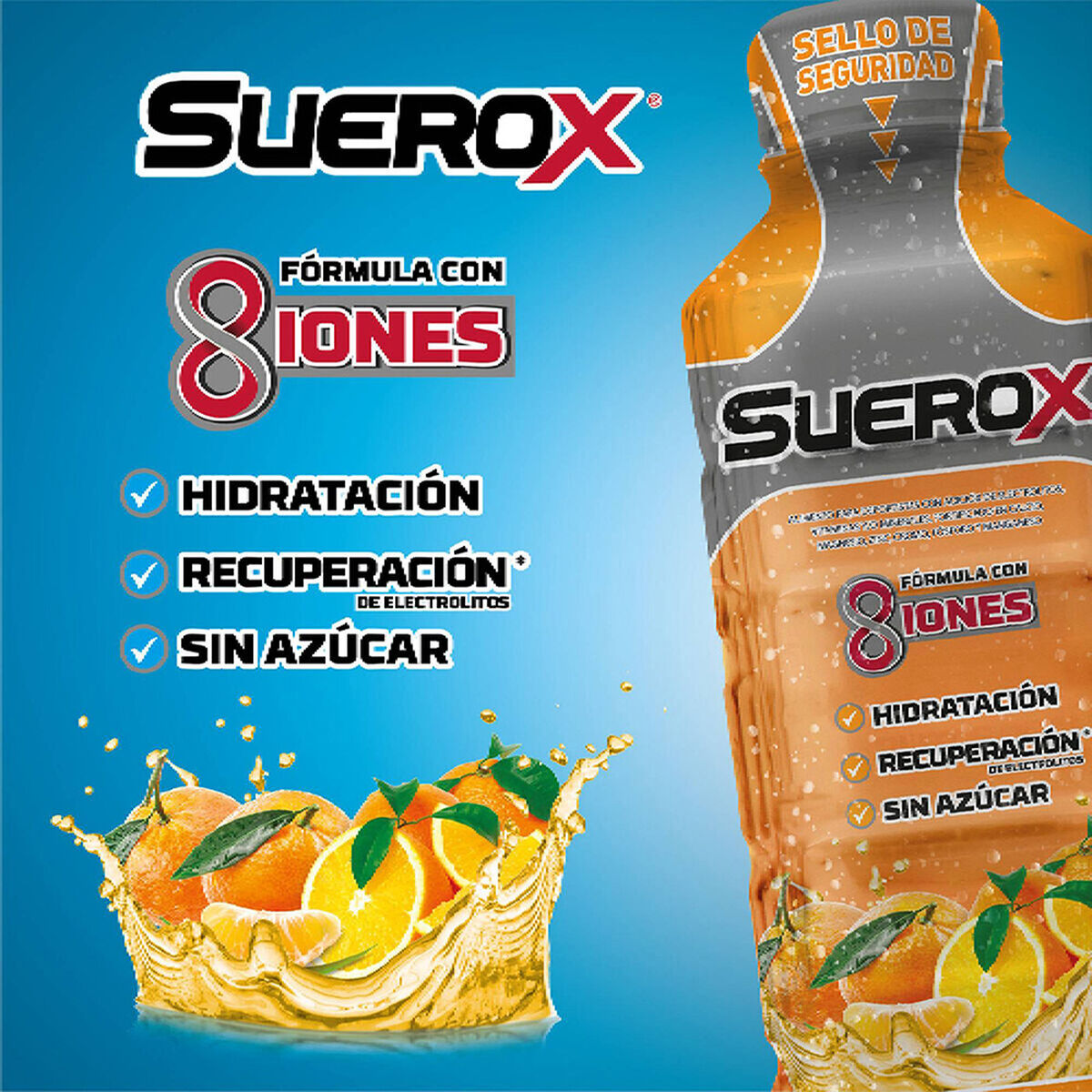 Suerox Bebida Hidratante Sabor Naranja 600 ml