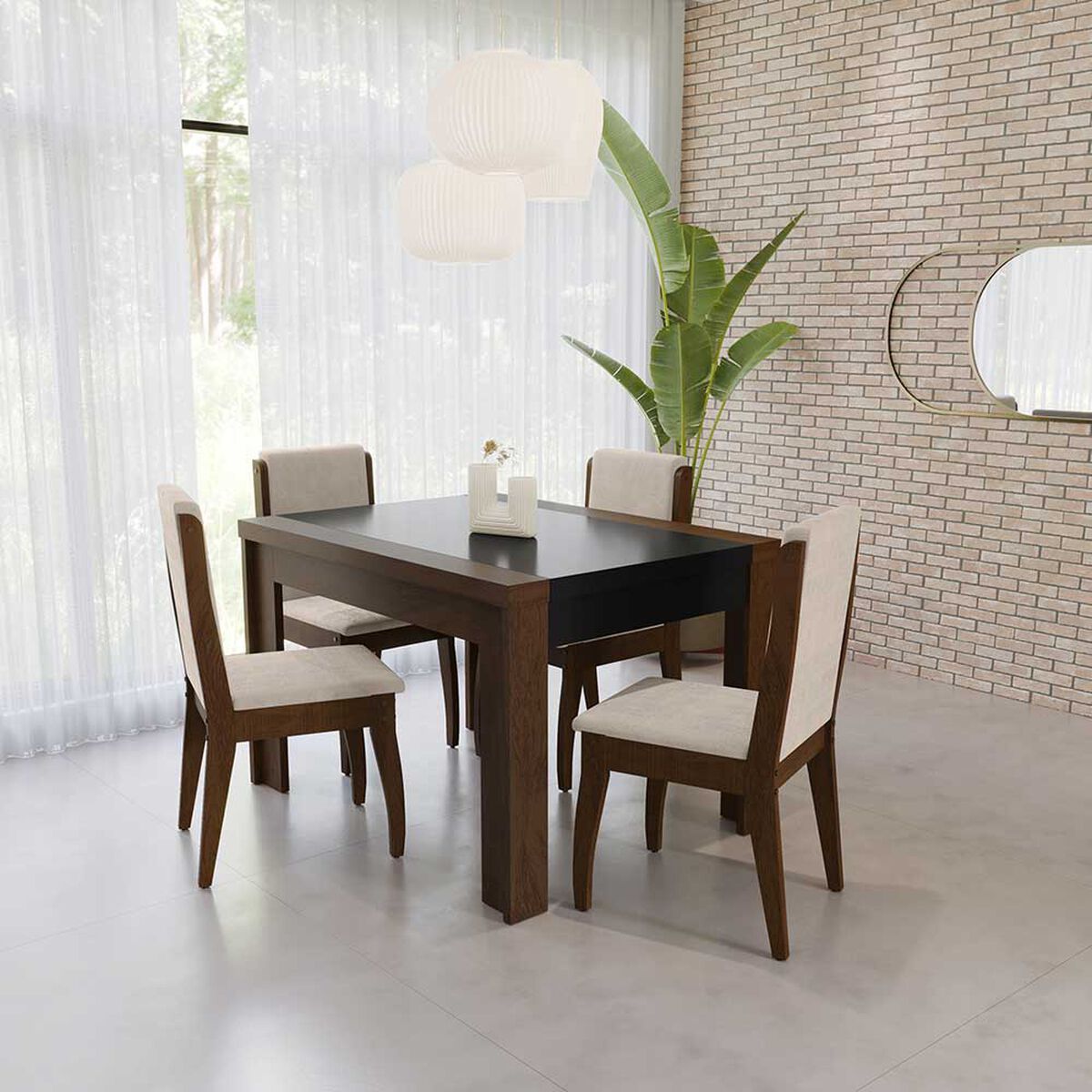 Juego de Comedor Decocasa Lorenzi 4 Sillas Café