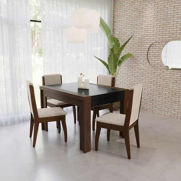 Juego de Comedor Decocasa Lorenzi 4 Sillas Café