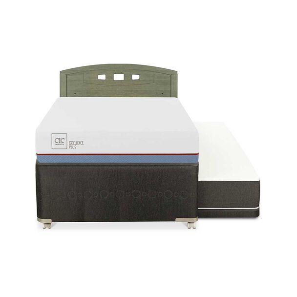 Cama Nido CIC 1,5 Plazas Excellence Plus + Respaldo Gales Olivo