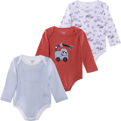 Pack 3 Unidades Body de Algodón  Bebo Chess Baby