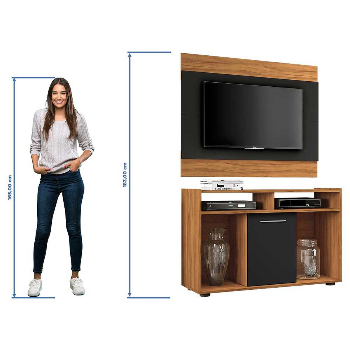 Panel TV Home Mobili Caramelo Hasta 43" Café