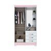 Clóset Home Mobili Titan 2 Puertas 3 Cajones Blanco Rosa
