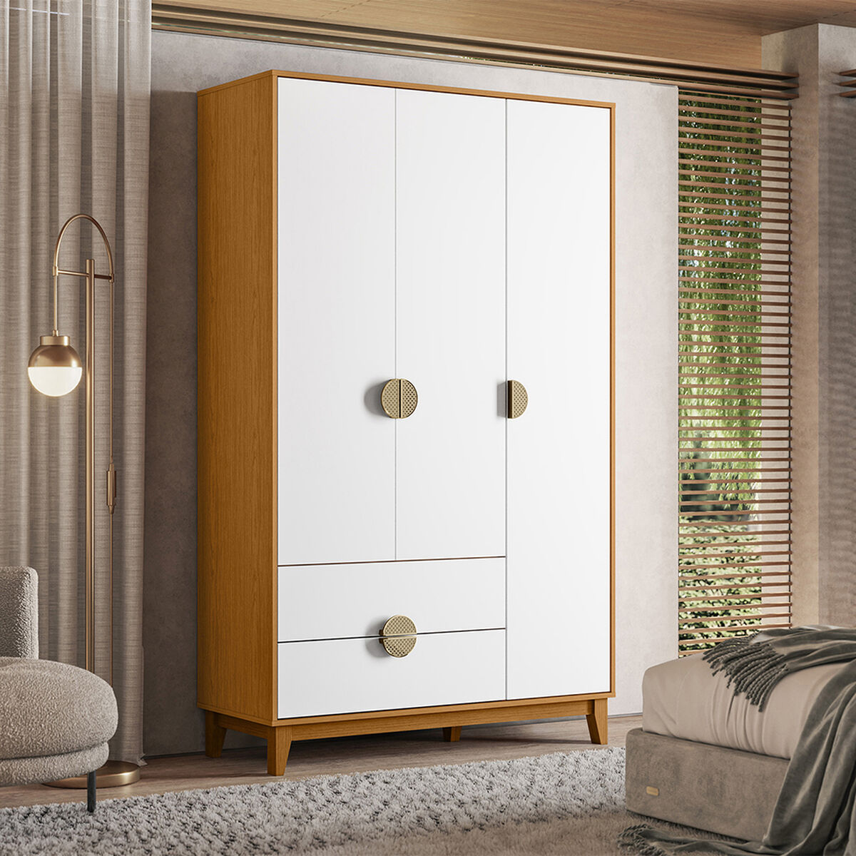 Clóset Vekkahome Ipe 3 Puertas 2 Cajones Café