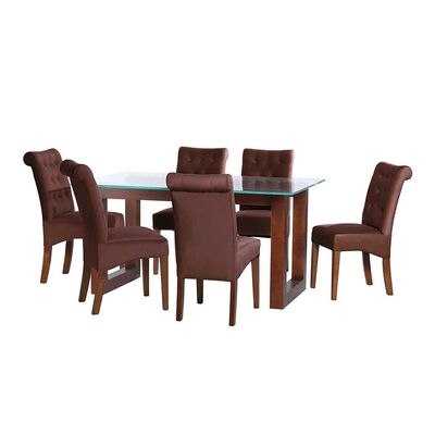 Juego de Comedor Latam Home Pamplona Murcia 6 Sillas Velvet Verde