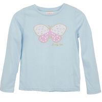 Polera Manga Larga Niña Chess Celeste, Ecru, Lila